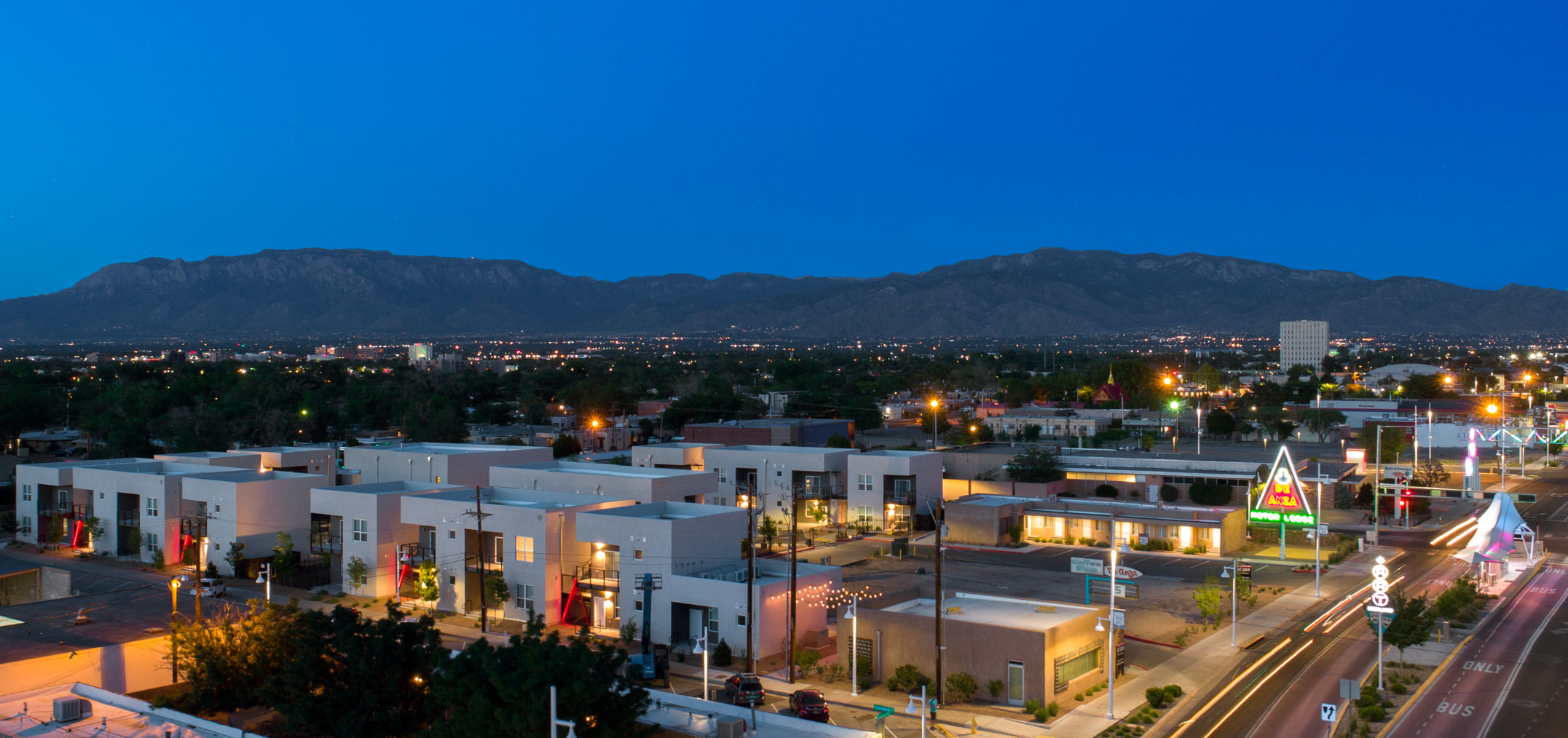 The De Anza Motor Lodge at Dusk